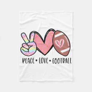 Peace Love Footll Mum Cute For Women Teen Girls To Fleece Blanket