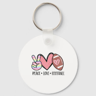 Peace Love Footll Mum Cute For Women Teen Girls To Key Ring