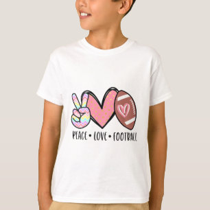 Peace Love Footll Mum Cute For Women Teen Girls To T-Shirt