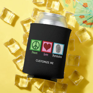 Peace Love Forensics Customisable Can Cooler