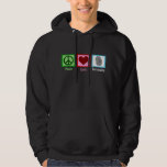Peace Love Forensics Science Hoodie<br><div class="desc">If you find forensic science fascinating,  this is the perfect hoodie gift. It features a peace sign,  heart,  and fingerprint. Peace Love Forensics hooded sweatshirt for a scientist.</div>