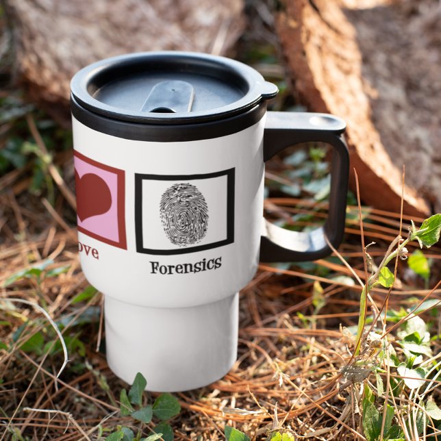Peace Love Forensics Travel Mug (Creator Uploaded)