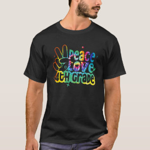 Peace Love Fourth Grade Tie Dye Back To School Tea T-Shirt