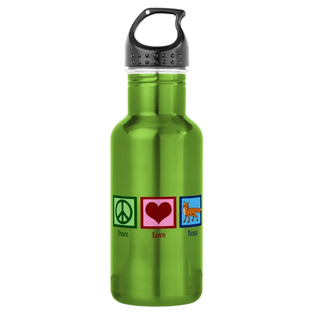 Peace Love Foxes 532 Ml Water Bottle (Front)