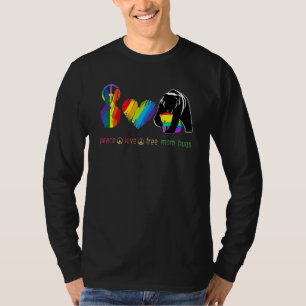Peace Love Free Mum Hugs Bear LGBT Mothers Day 2 T-Shirt