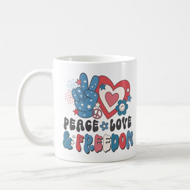 Peace Love & Freedom Coffee Mug (Left)