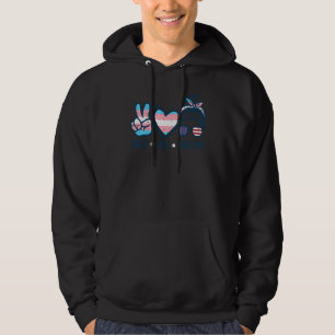Peace Love Freedom Transgender Flag Trans Pride Tr Hoodie