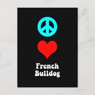 Peace love French Bulldog Postcard