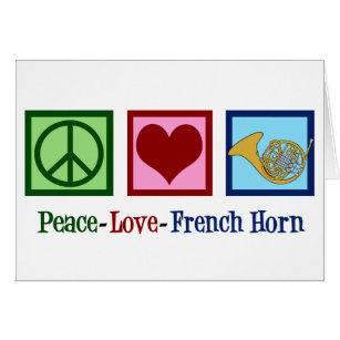 Peace Love French Horn Player Card
