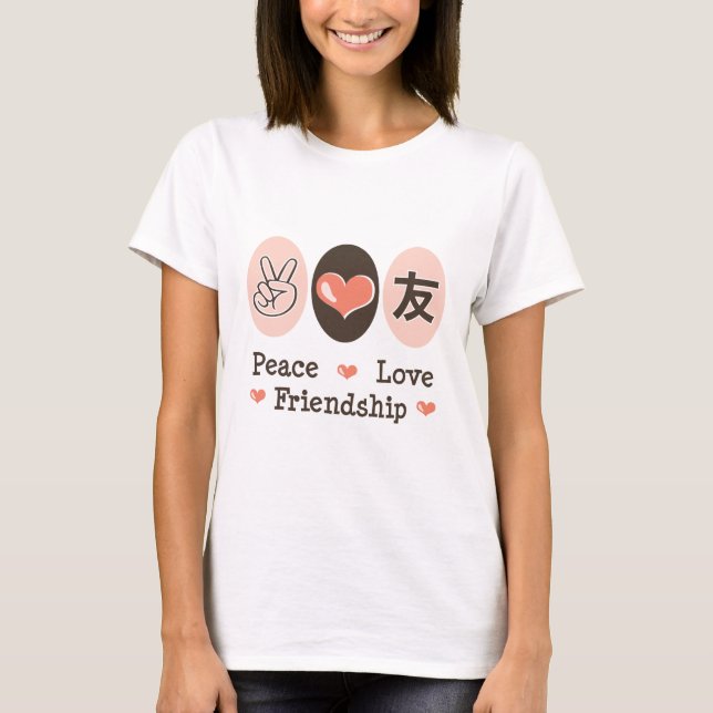 Peace Love Friendship Kids T-shirt (Front)