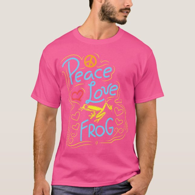 Peace Love Frogs Amphibians Toad Frog T-Shirt (Front)