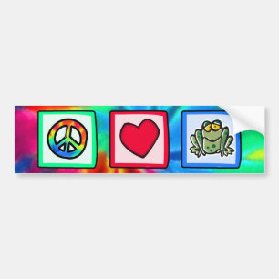 Peace, Love, Frogs Bumper Sticker