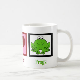 Peace Love Frogs Coffee Mug