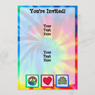 Peace, Love, Frogs Invitation