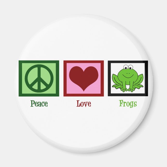 Peace Love Frogs Magnet (Front)