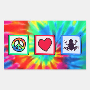 Peace, Love, Frogs Rectangular Sticker