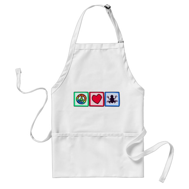 Peace, Love, Frogs Standard Apron (Front)