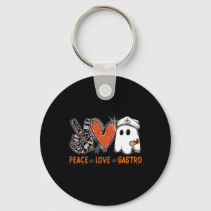 Peace Love Gastro Ghost Nurse Gastroenterology Hal Key Ring