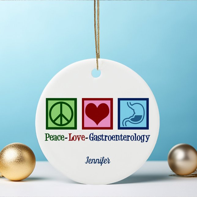 Peace Love Gastroenterology Ceramic Tree Decoration (Creator Uploaded)