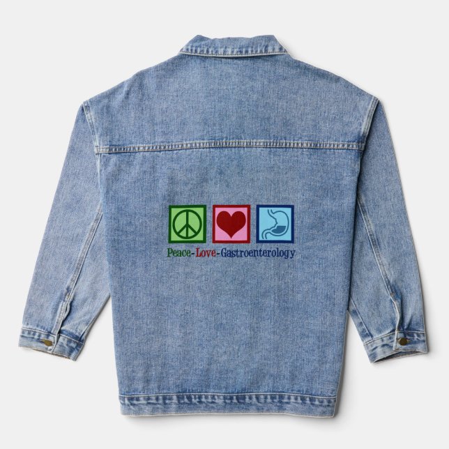 Peace Love Gastroenterology Denim Jacket (Back)