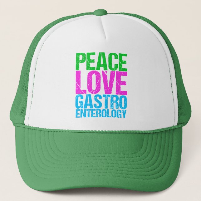Peace Love Gastroenterology Trucker Hat (Front)