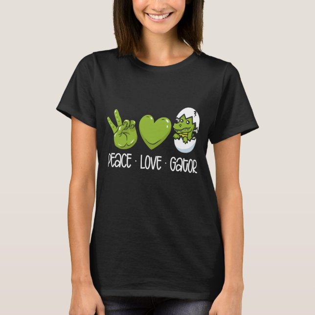 Peace Love Gators Backprint Alligator T-Shirt (Front)