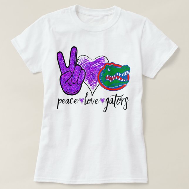 Peace Love Gators Crocodile Lovers Alligator  T-Shirt (Design Front)