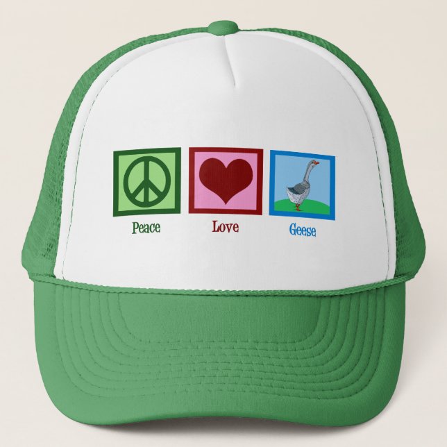 Peace Love Geese Trucker Hat (Front)