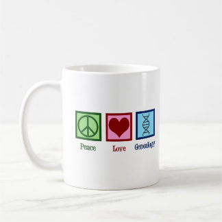 Peace Love Genealogy Coffee Mug