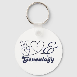 Peace, Love & Genealogy Key Ring