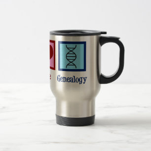 Peace Love Genealogy Travel Mug