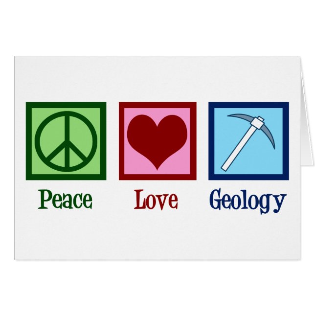 Peace Love Geology Card (Front Horizontal)