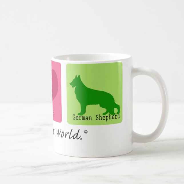 Peace Love German Shepherd Coffee Mug (Right)