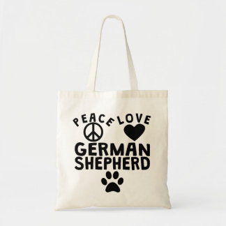 Peace Love German Shepherd Tote Bag