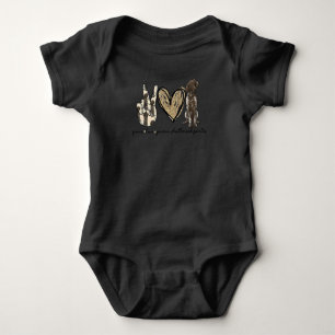 Peace Love German Shorthaired Pointer Baby Bodysuit