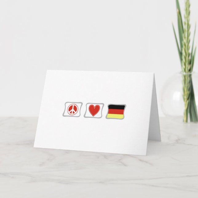 Peace Love Germany Portrait greeting Card (Front)