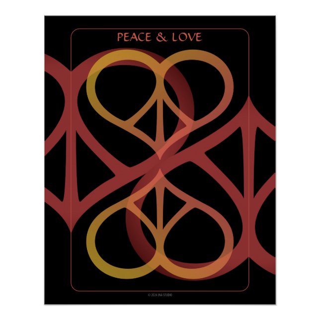 Peace & Love Glossy Poster (Front)