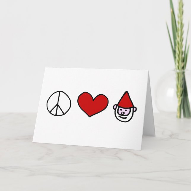 Peace Love Gnome Card (Front)