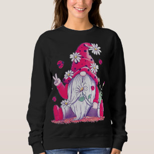 Peace Love Gnome Lady Bugs Hippie Gnomes Daisies D Sweatshirt