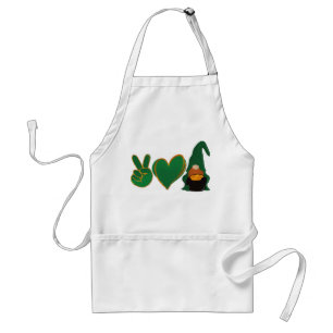 Peace Love Gnome   St Patrick's Day Sublimation Standard Apron
