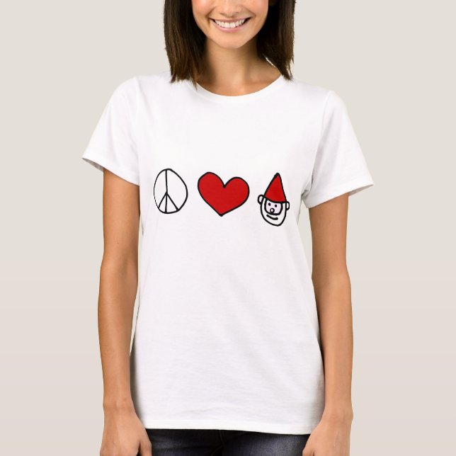 Peace Love Gnome T-Shirt (Front)