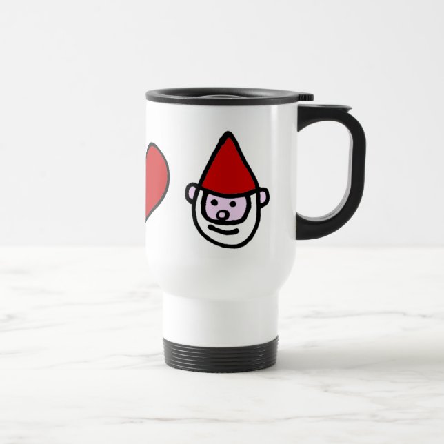 Peace Love Gnome Travel Mug (Right)