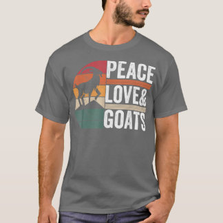 Peace Love Goats Goat Apparel Farmer Farming Retro T-Shirt