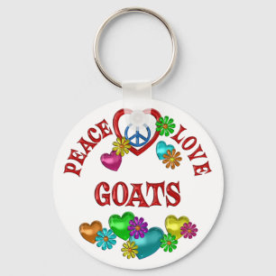 Peace Love Goats Key Ring