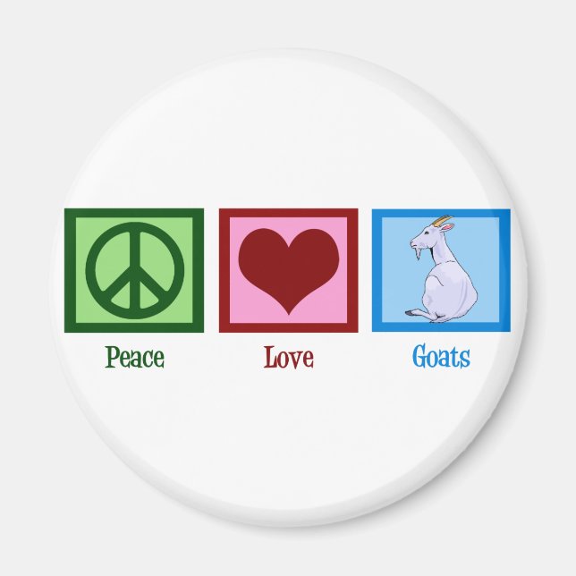 Peace Love Goats Magnet (Front)