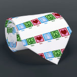 Peace Love Goats Tie<br><div class="desc">A pretty green peace sign,  red heart,  and an adorable goat gift for a farmer or person who likes farm animals.</div>