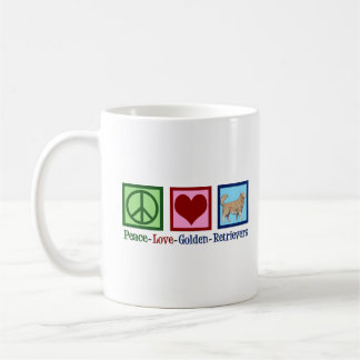 Peace Love Golden Retriever Women's Coffee Mug