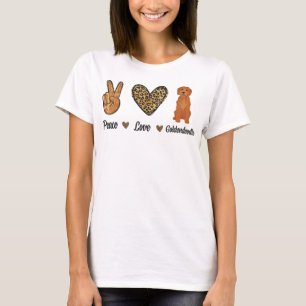 Peace Love Goldendoodle Leopard Lover Pet Dog Pupp T-Shirt