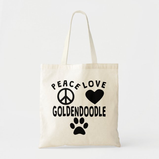 Peace Love Goldendoodle Tote Bag (Front)