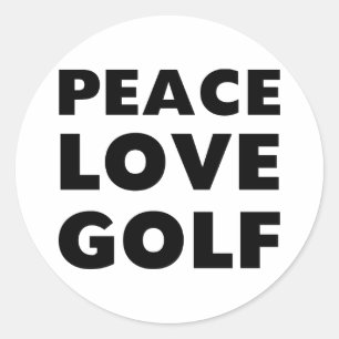 Peace Love Golf Classic Round Sticker